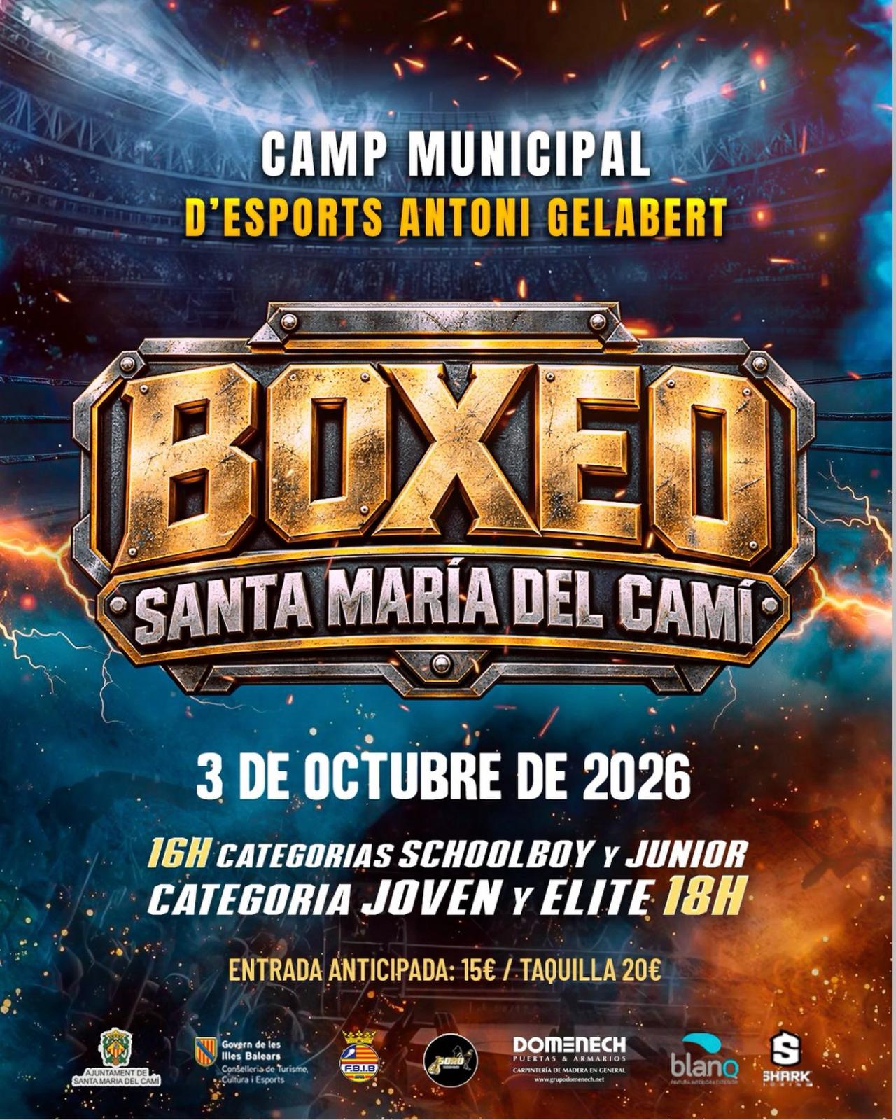 Cartel de la primera velada de boxeo de Soro Boxing Club en Santa Maria del Camí